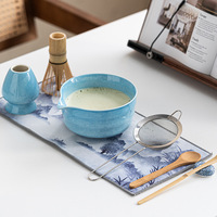 Ensemble de thé matcha en céramique nordique de style Instagram, 7 pièces, comprenant un fouet Chasen, un bol à matcha, un support pour fouet Chasen, un coffret cadeau