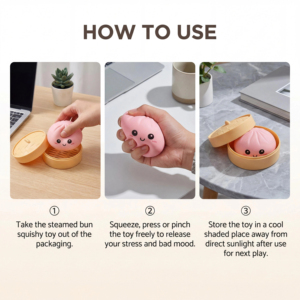 Juguete Antiestrés Personalizado con Forma de Dumpling, Bolas de Masa Coloridas con Cara Sonriente, Juguetes de Simulación para Adultos - Product Image 6