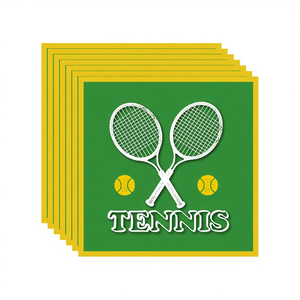 Ensemble de vaisselle jetable en plastique imperméable sur le thème du court de <span class=keywords><strong>tennis</strong></span> pour événements sportifs, comprenant assiettes et serviettes, 137x274cm, pour fête - Product Image 6