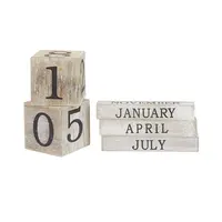 教師のための永久日付デスクカレンダーブロック農家のオフィスの装飾木製デスクカレンダー