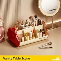 Organisateur de bureau simple en plastique à plusieurs compartiments, porte-stylos pour le rangement des fournitures de bureau