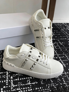 Studded Glitter Strap Lace Up Low Top Sneakers with <b>Heel</b> Stud Detail for Women Casual Daily Wear Valentinos - Product Image 1