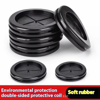 Kuliwei – Passe-câble en caoutchouc noir double face pour protection de câbles, isolation et étanchéité des trous de panneau