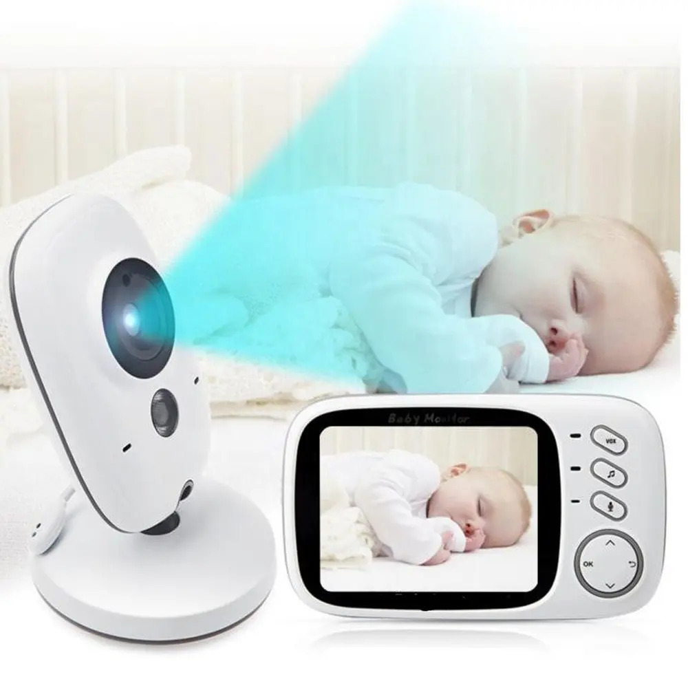 Baby Monitor พี่เลี้ยงวิทยุ Vb603,เซนเซอร์วัดอุณหภูมิแบบกล่อมนอนพูดคุยได้2ทางมองเห็นกลางคืนด้วยจอ LCD ขนาด3.2นิ้ว