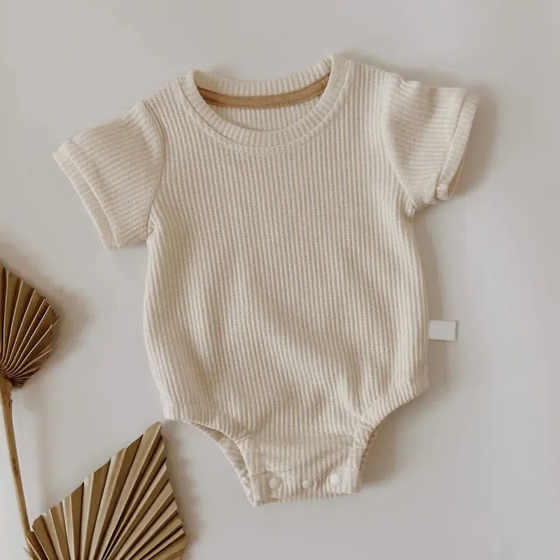 Tuta per bebè in bambù organico waffle tuta per bebè ecologica pagliaccetto sostenibile waffle tutina per neonato vestiti per neonati