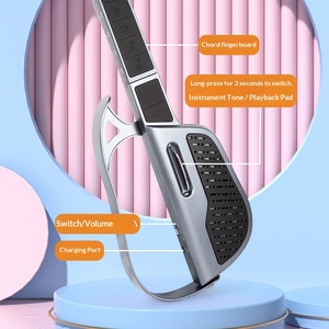 Nueva <span class=keywords><strong>Guitarra</strong></span> Electrónica Plegable sin Cuerdas, Estilo Púa, para Cantar y Tocar <span class=keywords><strong>Acordes</strong></span>, Instrumento Musical de Juguete para Niños y Estudiantes - Product Image 1
