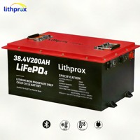 Batterie LiFePO4 haute capacité 38,4V 200AH, 6000 cycles, durée de vie de 10 ans, marine, Bluetooth, BMS intelligent, connecteur Anderson, CE