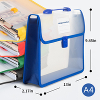 Carpeta de archivos transparente expansible de PP profesional de gran capacidad A4 bolsa de documentos Portátil Bolsa de sobre para uso escolar