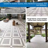Carrelage en porcelaine effet pierre de neige nocturne, style granit sablé, blanc ondulé, pour sol extérieur, 15 mm d'épaisseur