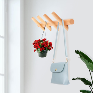 Porte-serviettes mural en bambou minimaliste et écologique à 3 crochets pour l'organisation de la cuisine et de la salle de bain et la décoration de l'entrée - Product Image 2