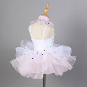 Vestido de Tutú <span class=keywords><strong>con</strong></span> Lentejuelas Brillantes para Niñas, Colorido y de Ensueño, <span class=keywords><strong>con</strong></span> Detalles de <span class=keywords><strong>Pompones</strong></span>, Traje de Baile para Actuaciones y Fiestas Infantiles - Product Image 4