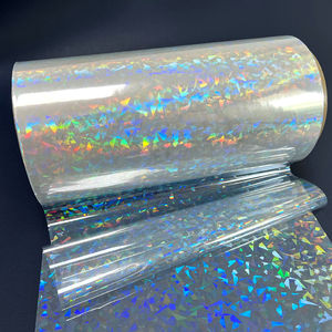 <span class=keywords><strong>Film</strong></span> de lamination à froid BOPP souple texturé effet verre brisé/tissu craquelé holographique pour emballage de fêtes, résistant à l'humidité - Product Image 5