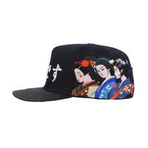 TCAP China Custom Metal Button,<b>Label</b> Embroidery <b>Black</b> Hat Snapback Cap - Product Image 3