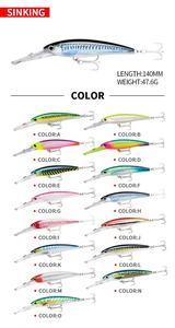 TGD Meilleure nouveauté, leurre de pêche 140 mm/46 g, leurres de type minnow, longue portée, coulée lente, gros leurres de pêche au bar, crankbait en plastique - Product Image 2