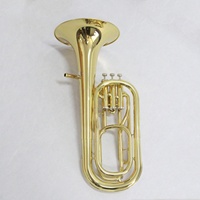 Professional Chinese Orchestra B Flat Baritone Horn Gold Lacquer Brass Body Cupronickel Valves Rose Brass Instrument Accessory