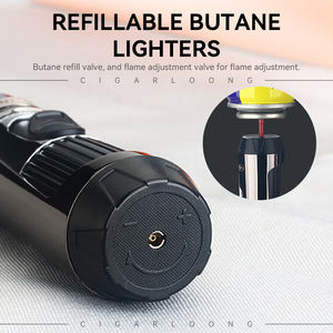 सिगार लोंग थोक पोर्टेबल सिगार हल्का बहु-समारोह डबल सीधी नीली लौ इंफ्लेटेबल लाइटर - Product Image 4