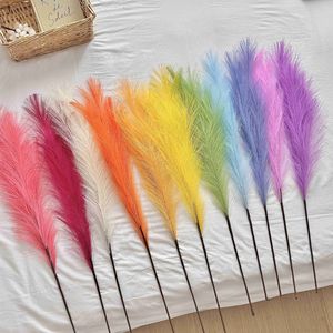 Fleurs artificielles Muhly Grass à 7 branches, fleurs séchées roses pour la décoration de mariage et les arrangements floraux à domicile - Product Image 1