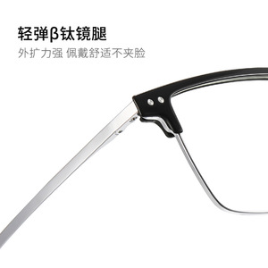 Wanda LF9025 Anti Blue Light Rectangle <b>Men's</b> Eyeglasses Black Oval Face Fit - Product Image 4