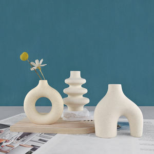 Juego de 3 Jarrones Nórdicos Modernos Personalizados, Decoraciones Mini para Sala de Estar, Juego de Jarrones de Cerámica Mate para Decoración de <span class=keywords><strong>Hotel</strong></span>, Hogar y Oficina - Product Image 1