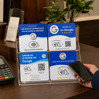 Newbega KPD008-4 100x100mm PVC Quadratische Karte mit NTAG215 RFID-Chip Mini-Tag für Zugangskontrolle (Klebeband auf der Rückseite)