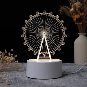Customized 3D Acrylic Illusion LED Night Lamp, White Light, Professional Design, CWN