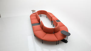 Ensemble de canapés en tissu velours sectionnel, mobilier de bureau moderne et extensible de luxe - Product Image 4