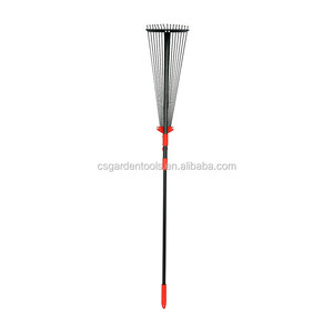 Râteau télescopique en acier à 15 dents pour feuilles et bois de jardin - Product Image 2