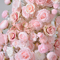 Offre Spéciale Blush Rose Mixte Blanc Corne Artificielle Forme Rose Fleur Arc De Fond De Mariage Floral Arche pour Événement Anniversaire Décor