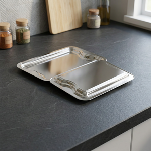 Premium Commercial Grade Stainless Steel Serving Tray Polished Finish Durable Dishwasher Safe Elegant Design <b>Buffet</b> <b>Table</b> - Product Image 2