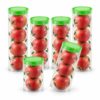 Tube transparent compostable personnalisé en PLA de qualité alimentaire imprimé pour fruits frais, emballage cylindrique recyclable pour pommes