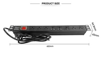 1U 8 Ports Alliage D'aluminium Shell Rack Armoire Unité De Distribution D'alimentation PDU Socket Thaïlande 250V 16A