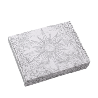 Boîte en carton gris et blanc à imprimé floral personnalisé, écologique, recyclable, pliable, pour cadeaux, vente au détail, expédition, emballage postal