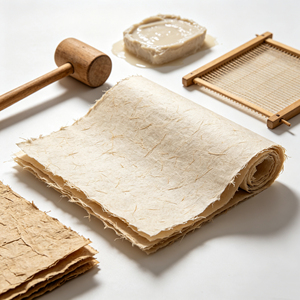 Mini Square Small Raw Bark Paper Great For Tiny Handcraft Mini Envelope Making Micro Ornament And DIY Scrap Embellishment - Product Image 2
