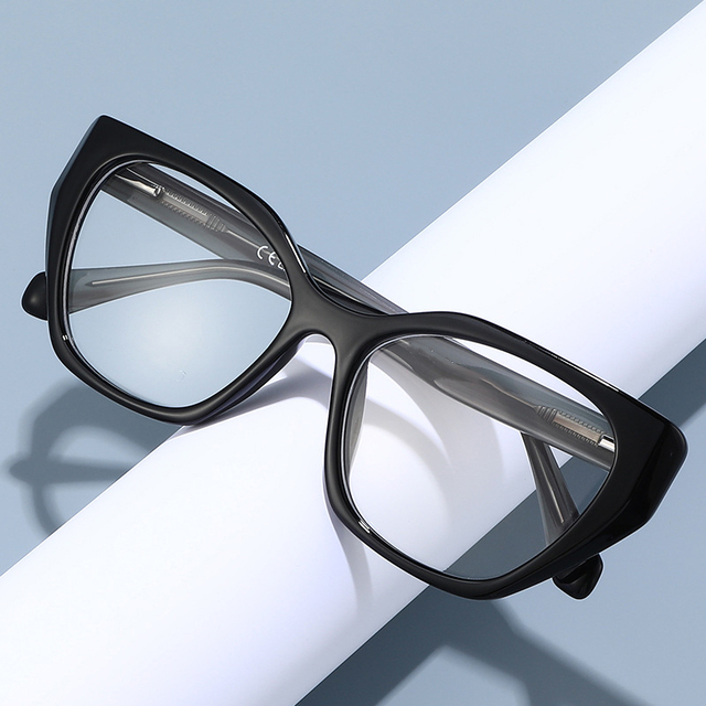 6354 Fashion Luxury Splicing Color Glasses for Women Retro Acetate TR90 Prescription Optical Frames Cat Eye Eyeglasses 2026