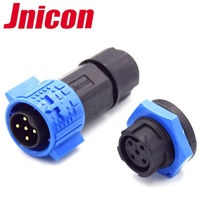 Jnicon m19 conector de potência, push lock 10a e 5 pinos, à prova d' água, para dmx