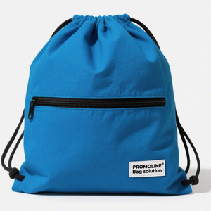 Custom Logo <strong>Drawstring</strong> <strong>Backpack</strong> With Zipper Pocket Lightweight Durable <strong>Backpack</strong> for Gym Travel School Sports Outdoor Activities - Product Image 4