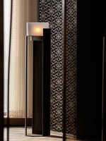 Lampadaire de jardin LED E27 en acier inoxydable, design vertical, style postmoderne, luxe léger