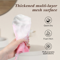 Sac à savon exfoliant pour le corps en nylon portable et simple, à suspendre, avec éponge africaine en filet pour la mousse de savon