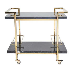 Chariot de service de luxe en fer doré pour hôtel, restaurant, banquet, mariage, cuisine et salon - Product Image 1