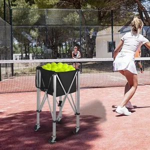 Chariot à balles pliable RS Typti en aluminium pour <span class=keywords><strong>tennis</strong></span> et pickleball avec roues, capacité de 150 balles, panier à balles roulant pour <span class=keywords><strong>padel</strong></span> - Product Image 6