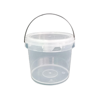 Seau en plastique rond transparent personnalisé, vente en gros, emballage alimentaire réutilisable, seau avec couvercle, seau en plastique pour ghee