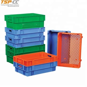 Heavy duty agriculture vegetable and fruits stackable mesh plastic crate