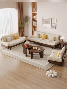 Sofá Seccional Moderno Nórdico de Madera Maciza en Forma de L, Tapizado en Tela, con Chaise Longue para Sala de Estar - Product Image 5