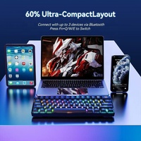 Clavier Gaming 60% Optique à Sensation Mécanique Hotswap USB-C 61 Touches Rétroéclairé RGB Anti-Ghosting Plug & Play avec Keycaps Ergonomiques CNC