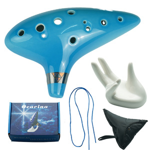 Ocarina <span class=keywords><strong>de</strong></span> Cerámica <span class=keywords><strong>de</strong></span> 12 Orificios en Do Alto con Libro <span class=keywords><strong>de</strong></span> Canciones, Bolsa y Soporte <span class=keywords><strong>de</strong></span> Exhibición, Instrumento Musical para Principiantes - Product Image 4