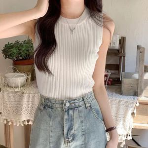 Gilet Estivo da <span class=keywords><strong>Donna</strong></span> con Scollo Tondo <span class=keywords><strong>Senza</strong></span> <span class=keywords><strong>Maniche</strong></span> Aderente in <span class=keywords><strong>Maglia</strong></span> Moda Top Interno Casual Tinta Unita - Product Image 5