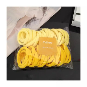 Coletero elástico de algodón, 50 Uds., bandas para el pelo sin costuras multicolor para niños y mujeres, lazos para el pelo de estilo dulce para niñas - Product Image 5