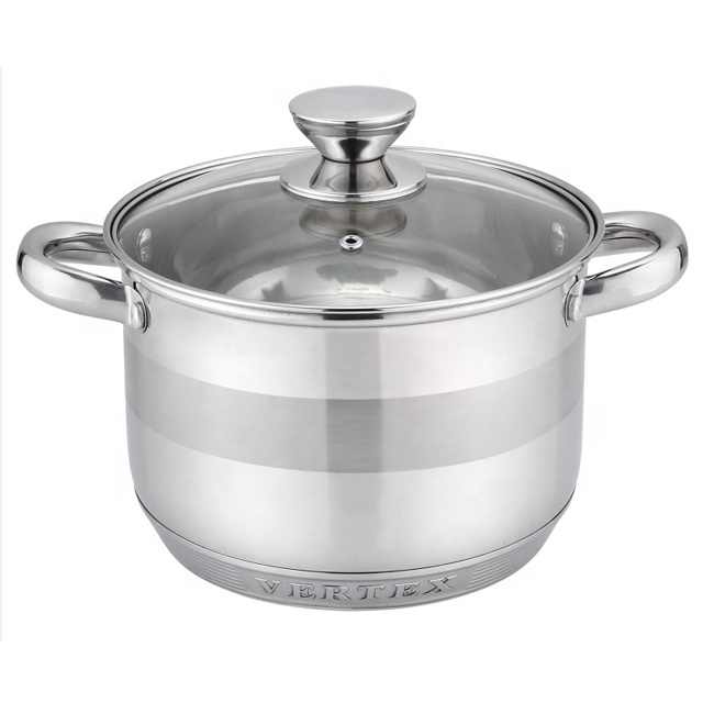 Kinox 6pc Nonstick Cookware Set Polished Metal Glass Pots with Stainless Steel Handles Eco-Friendly Home Kitchen Use Custom Logo