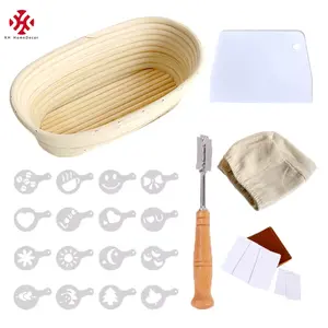 Xh Handgemaakte Natuurlijke Indonesië Rotan Brotform Zuurdesem Stijgende Proving Brood Gift Bakken 11 Inch Ovale Proofing Manden