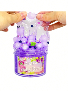Kit de Slime Cristalino Aromatizado Boba Crunchy de 100 ml, Slime en Cubos de Gelatina con Aroma a Fresa, Uva y Melocotón, Decoración Navideña, Regalo para Fiestas de Cumpleaños - Product Image 3